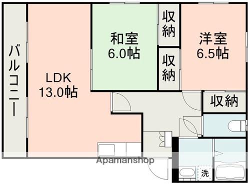 ピースヒル(2LDK/3階)の間取り写真