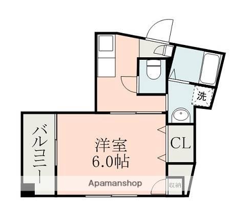 ヴィサージュ大江2(1K/4階)の間取り写真