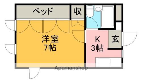 リーガルコートA(1K/4階)の間取り写真