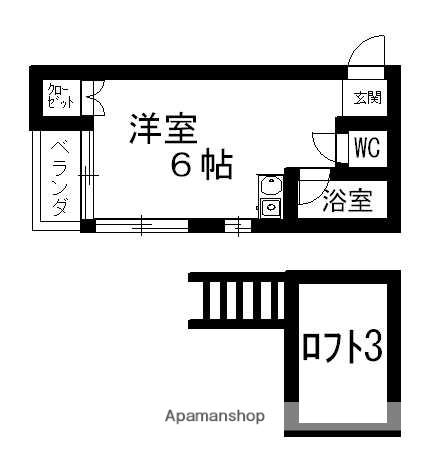 ソフィ21(ワンルーム/2階)の間取り写真