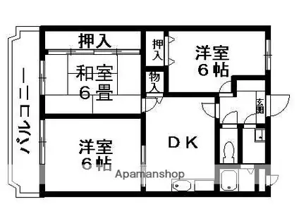 ロイヤルハイツ(3DK/3階)の間取り写真