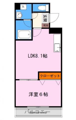 PLACE水前寺(1LDK/6階)の間取り写真