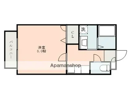 クロノス21御領A(1K/2階)の間取り写真