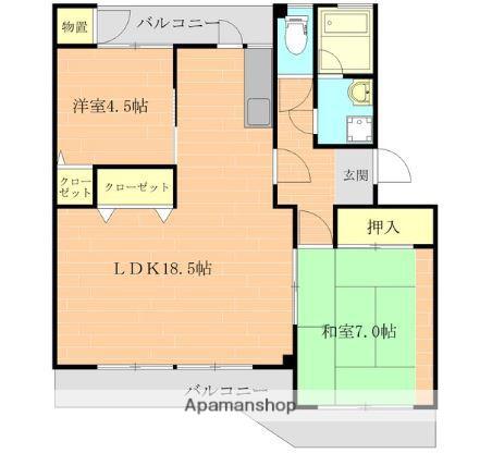 グリンピアパーツ近見(2LDK/2階)の間取り写真