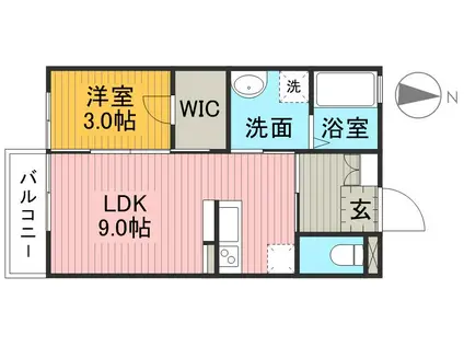 メゾン・ボナール(1LDK/2階)の間取り写真
