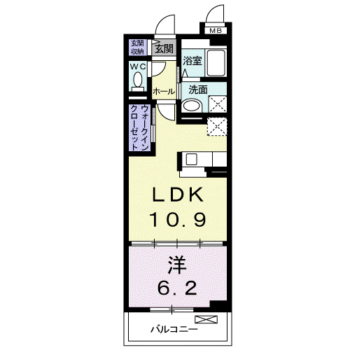 ドリームカミングⅠ(1LDK/1階)の間取り写真