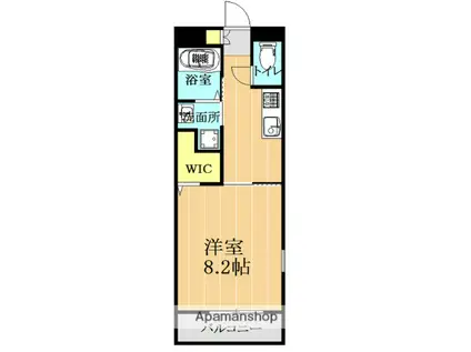 エフィシア新外(1K/4階)の間取り写真