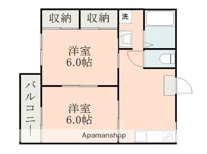 フレグランス新田(2DK/2階)の間取り写真