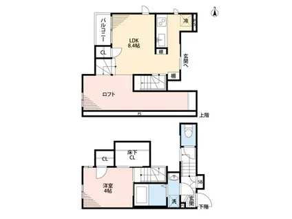 CB南熊本ヴィータ(1LDK/2階)の間取り写真