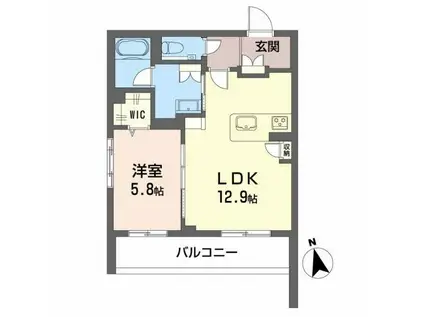 シャーメゾンプレミアス大津(1LDK/2階)の間取り写真