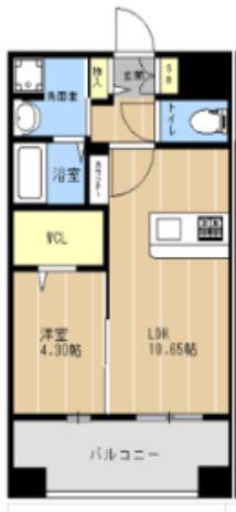 LIBTHマーレ平成Ⅱ(1LDK/13階)の間取り写真