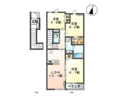 CANON(3LDK/2階)の間取り写真