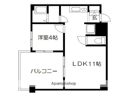 プレイズ紺屋(1LDK/3階)の間取り写真