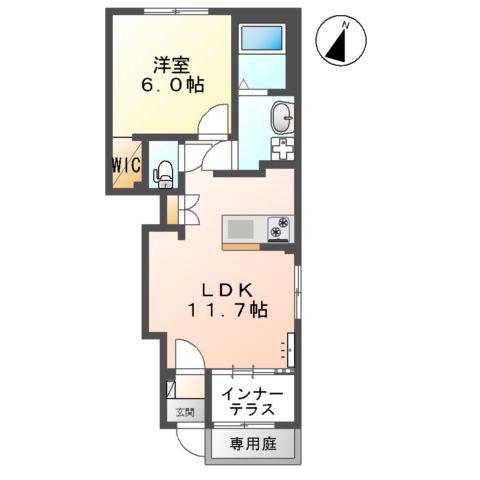 ステラ・カーサ(1LDK/1階)の間取り写真