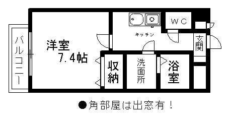 アヴァンティ(1K/1階)の間取り写真