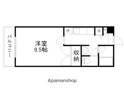 コートベネッセ上熊本(1K/4階)の間取り写真