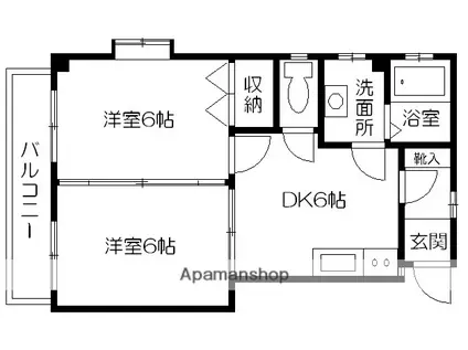 グリーンハイツ2番館(2DK/1階)の間取り写真
