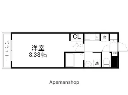 メイン24(1K/4階)の間取り写真
