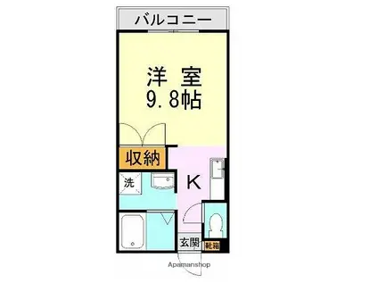 飛田フォレストハイツ(ワンルーム/2階)の間取り写真