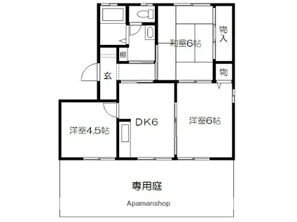 ティンカーベル(3DK/1階)の間取り写真