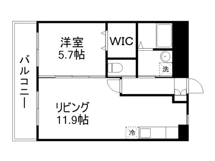 清水東町マンション(1LDK/2階)の間取り写真