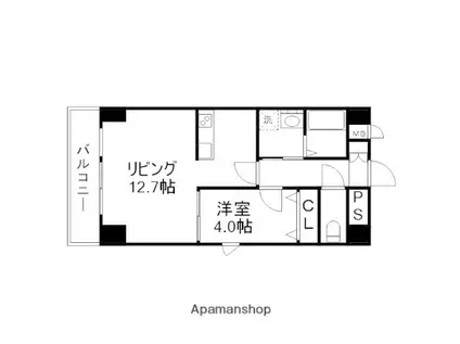 カスティージョ上林(1LDK/7階)の間取り写真