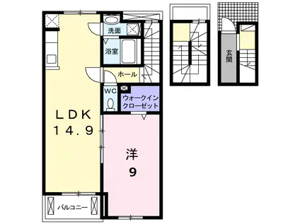 レジデンス青井(1LDK/3階)の間取り写真