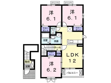 マルゴー B(3LDK/2階)の間取り写真