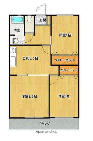 スカイコート大石町NO1(3DK/4階)の間取り写真