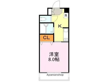 サンテラス東新川(1K/3階)の間取り写真