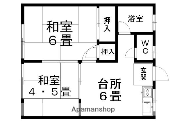 森アパートB(2DK/2階)の間取り写真