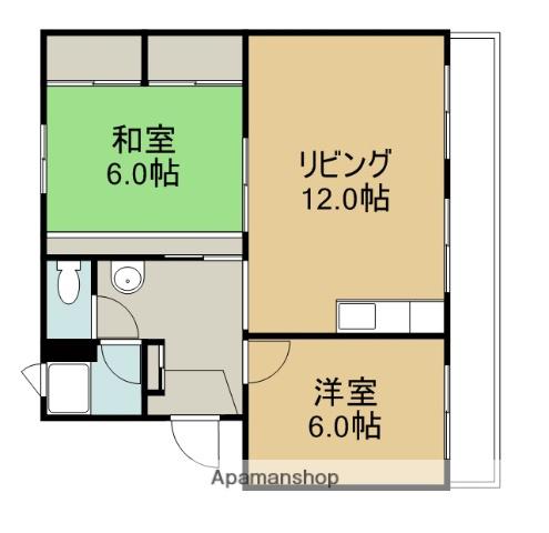 花園マンション(2LDK/3階)の間取り写真