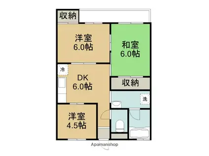 ナンシーコーポ(3DK/6階)の間取り写真