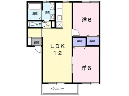 エトワールK(2LDK/2階)の間取り写真