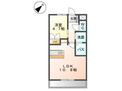サンライズ栄光(1LDK/2階)の間取り写真