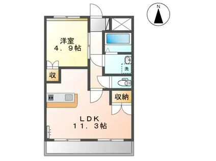 グランディール(1LDK/1階)の間取り写真