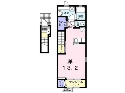 アヴェニューⅢ(ワンルーム/2階)の間取り写真