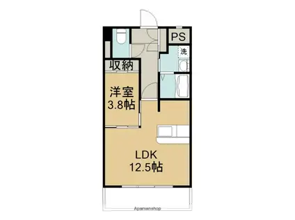 SEAGARDEN船小路(1LDK/5階)の間取り写真