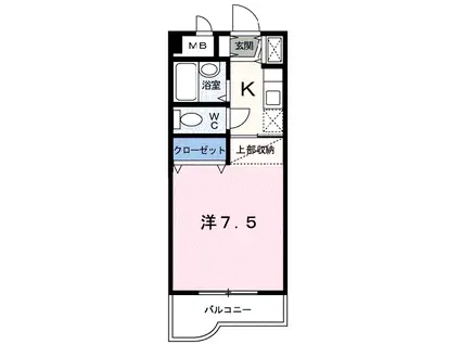 シェーンドルフ中津留(1K/4階)の間取り写真