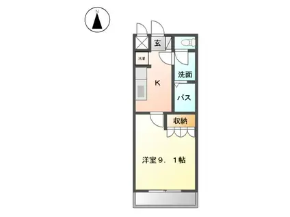 セレーノ牧(1K/1階)の間取り写真