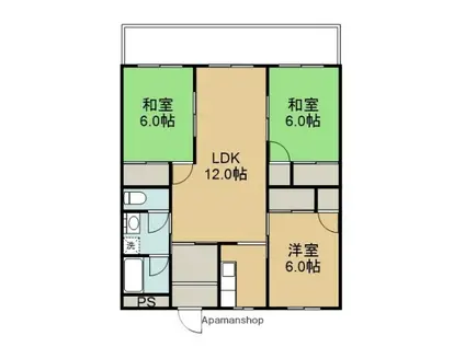 ラフィーネ牧(3LDK/3階)の間取り写真