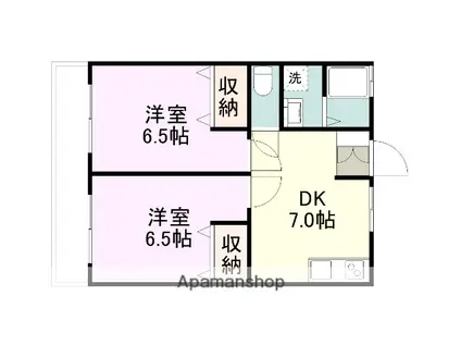 サングレイス小池原(2DK/1階)の間取り写真