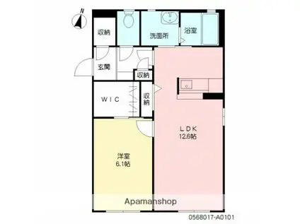 ストリーム(1LDK/1階)の間取り写真