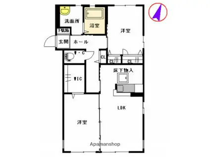 フェリーチェ三川Ⅰ(2LDK/1階)の間取り写真