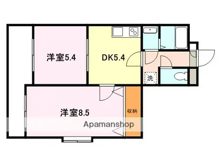 弘麗牧マンション(2DK/6階)の間取り写真