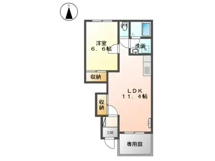 スターテラス 小池原(1LDK/1階)の間取り写真