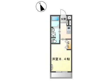 CASA21(1K/1階)の間取り写真