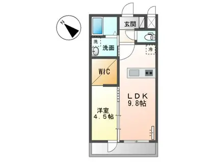 サン・ディライト下判田(1LDK/1階)の間取り写真