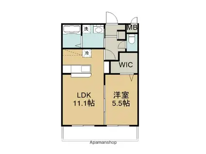 FLOWERCONCORDIA(1LDK/3階)の間取り写真