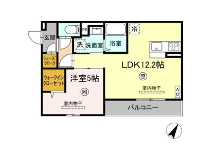 CHERIE MAISON明野(1LDK/2階)の間取り写真